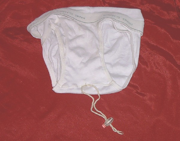 Picture of Underwear with Yarn 
Loop Attached